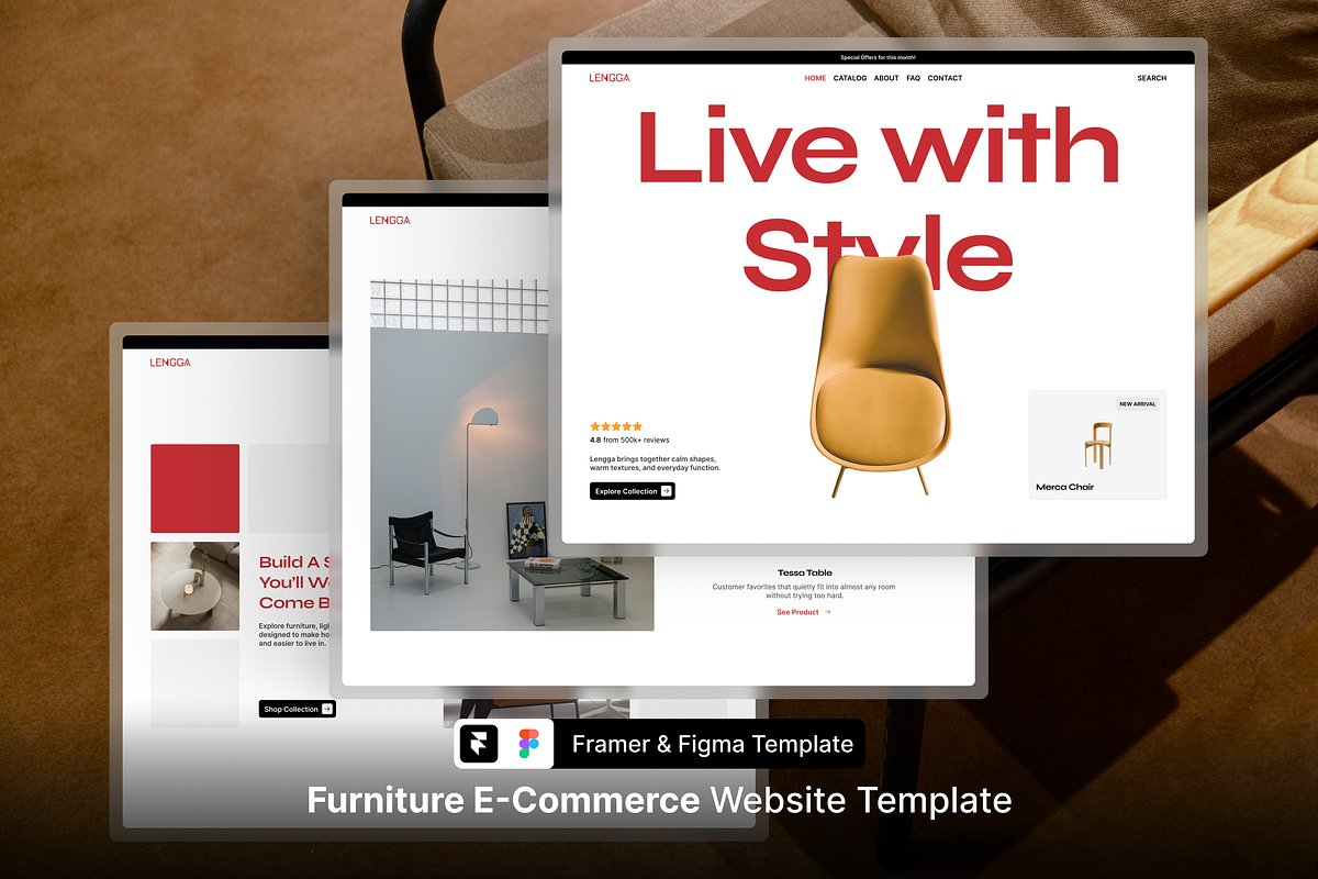 Furniture E-Commerce Framer Template, an UI Kit Template by Rozepaars Design (Photo 1 of 6)