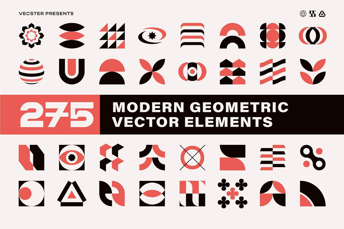 275 Modern Geometric Vector Elements, an Object Graphic by Vecster (Photo 1 of 19)