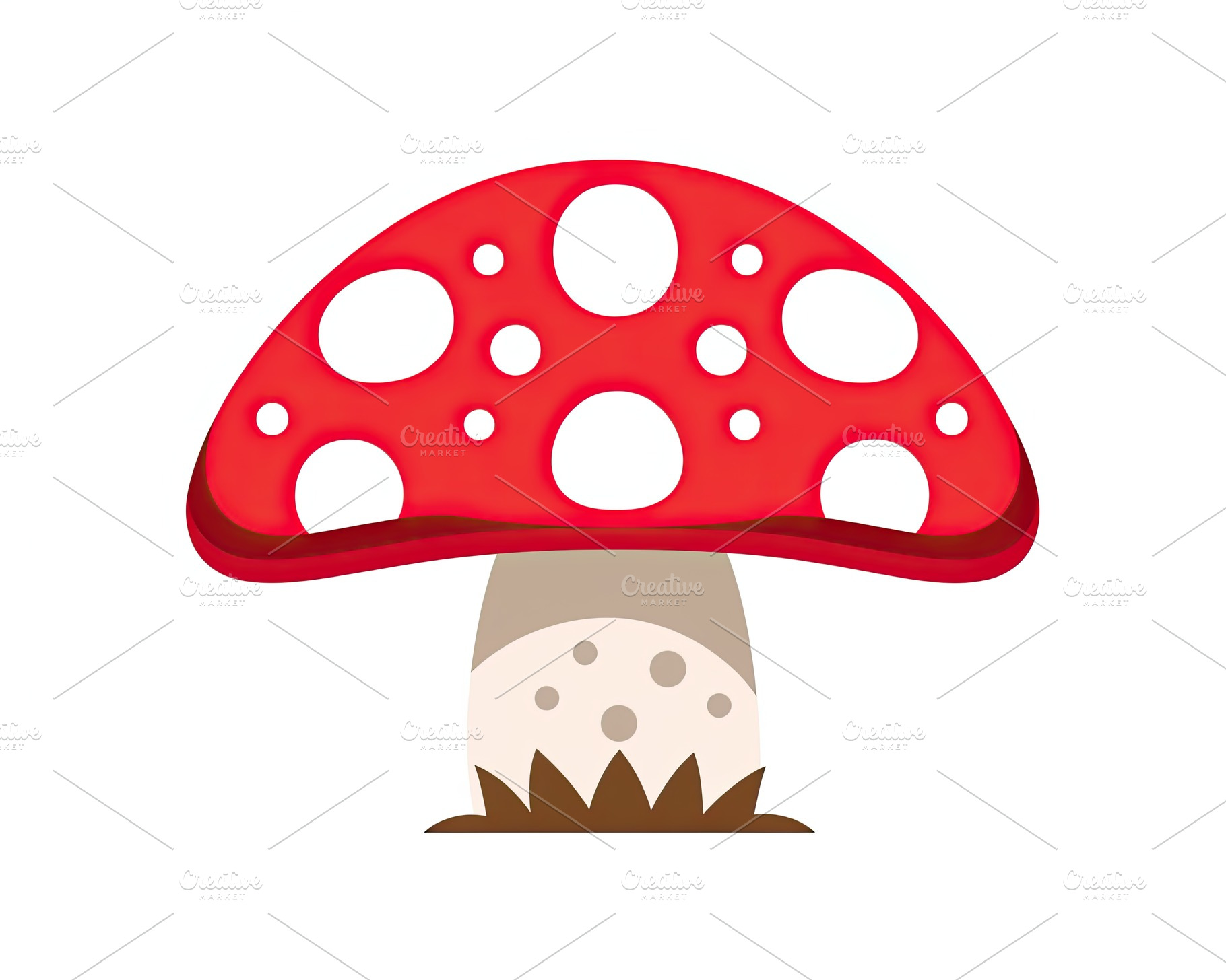 Whimsical Illustrated Scene of Vibrant Red Fly Agaric Mushrooms, a Nature Photo by José Manuel Gelpi