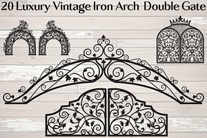 Luxury Vintage Iron Arch Double Gate, an Object Graphic by Creativeshirt
