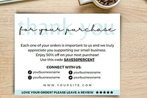 Thank You Order Card Blue Canva 07