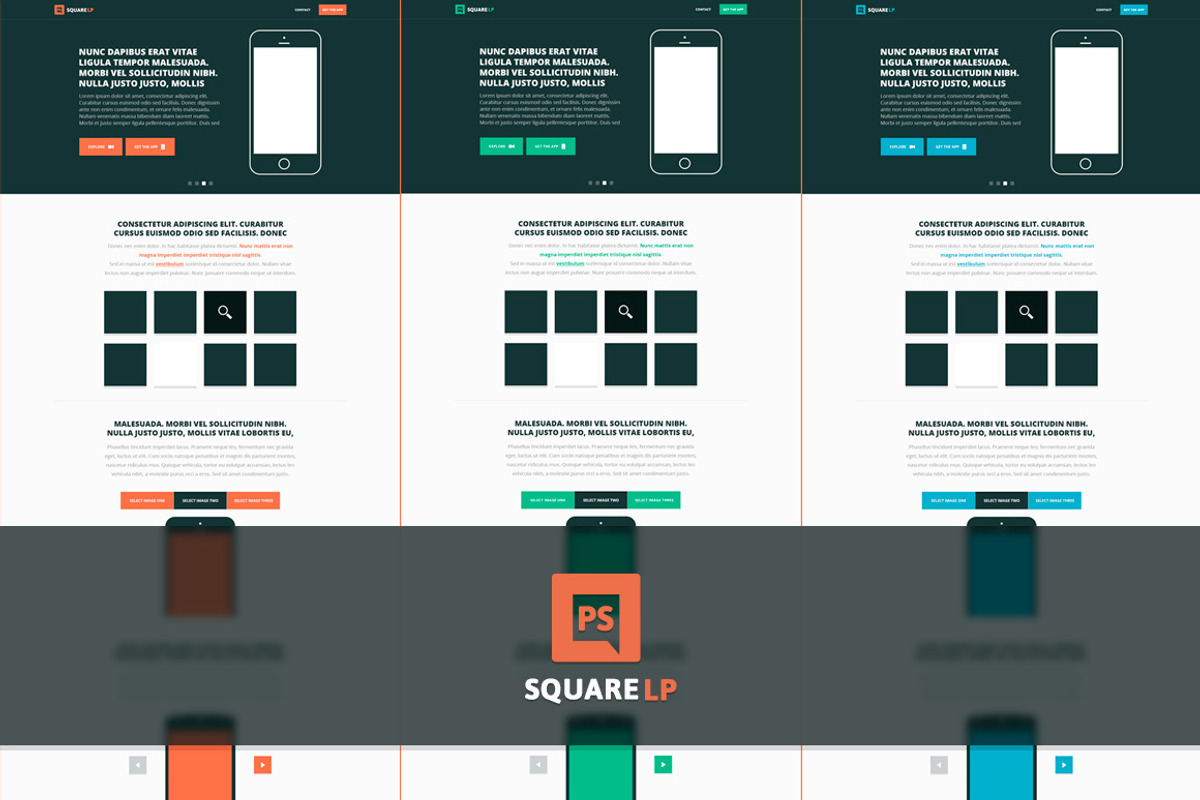 Square PSD Boostrap based template, a Product Mockup by Makoto (Photo 4 of 5)