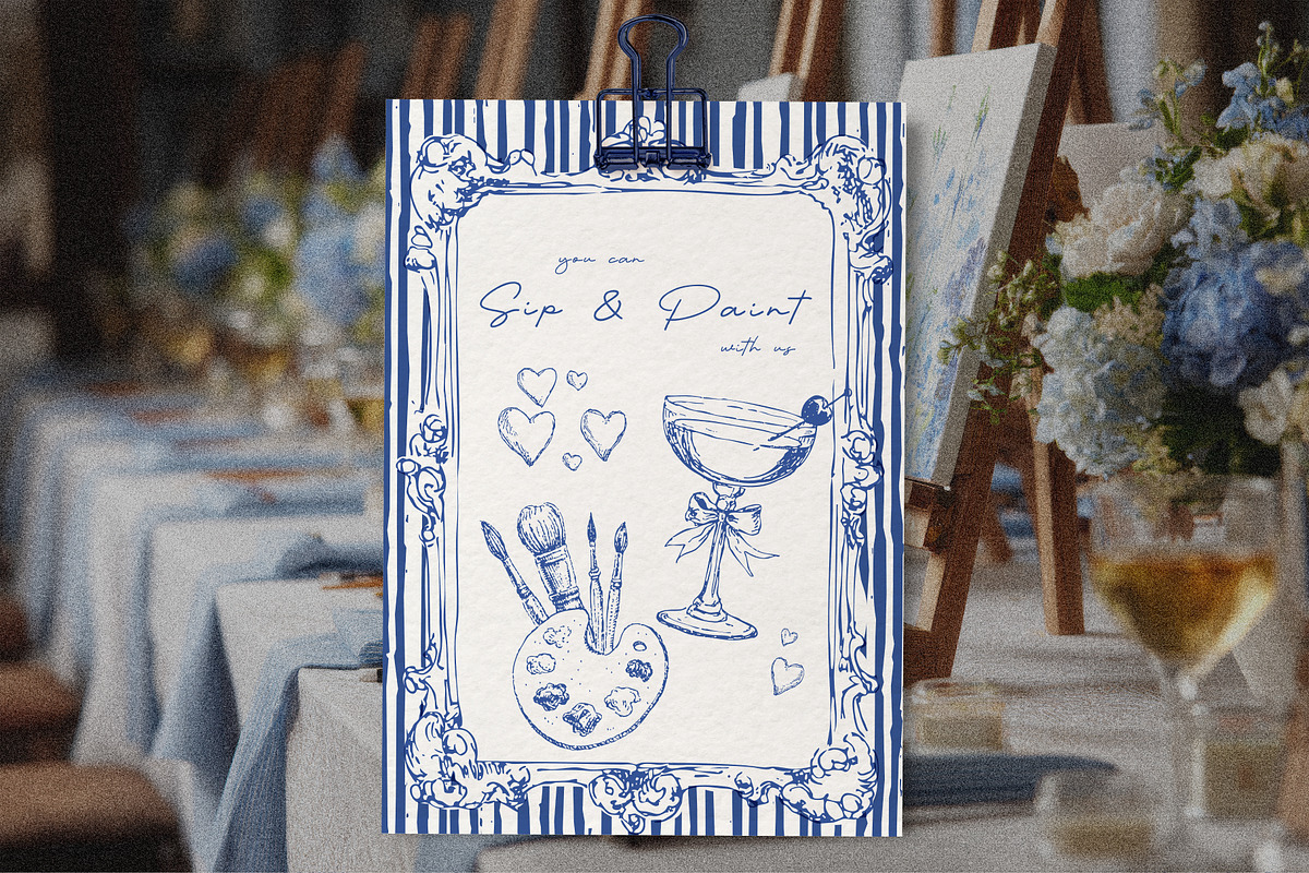 Besties Party Kit. Sketch Collection, a Decorative Illustration by Polli Deeva (Photo 6 of 14)