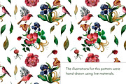 Watercolor Floral Seamless Pattern, a Pattern Graphic by Kate Creative Studio (Thumbnail 2 of 3)