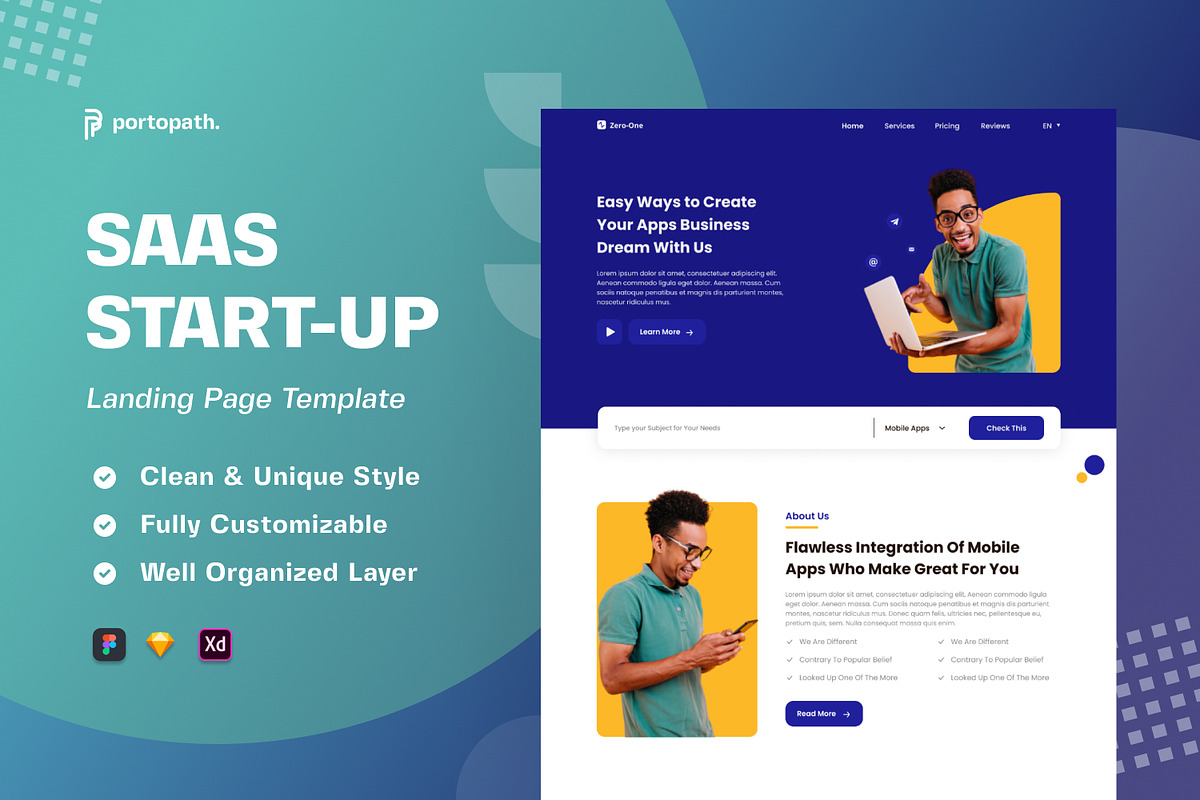 SAAS Modern - Bundling Landing Page, a Landing Page Template by Portocraft (Photo 3 of 12)