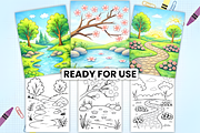 Mindful Spring Nature Coloring Book, a Decorative Illustration by Design Station (Thumbnail 2 of 3)