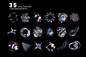 3D Glass PNG Shape Transparents