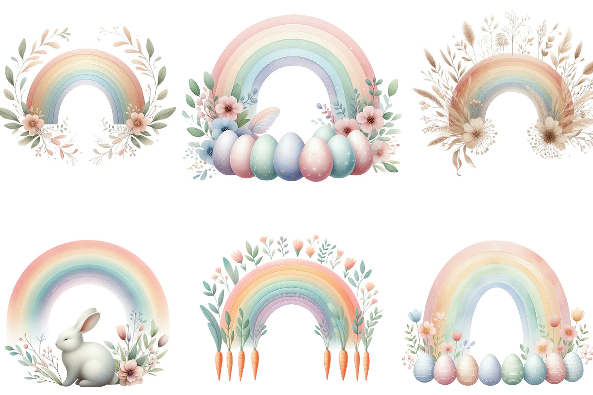 Boho Easter Rainbows Sublimation, an Illustration by Designking (Photo 4 of 4)