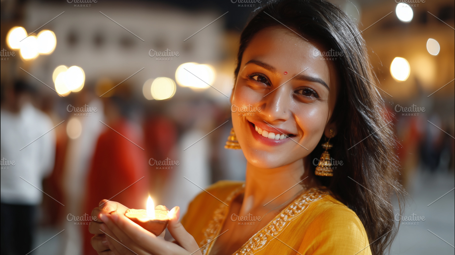 Smiling woman in traditional attire, a Holiday Photo by MistyDay
