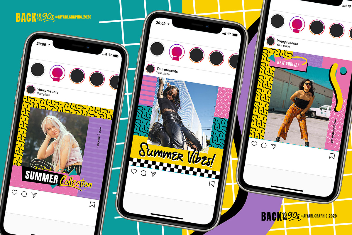 Back to 90s Instagram Pack, a Social Media Template by Aiyari Graphic (Photo 4 of 5)