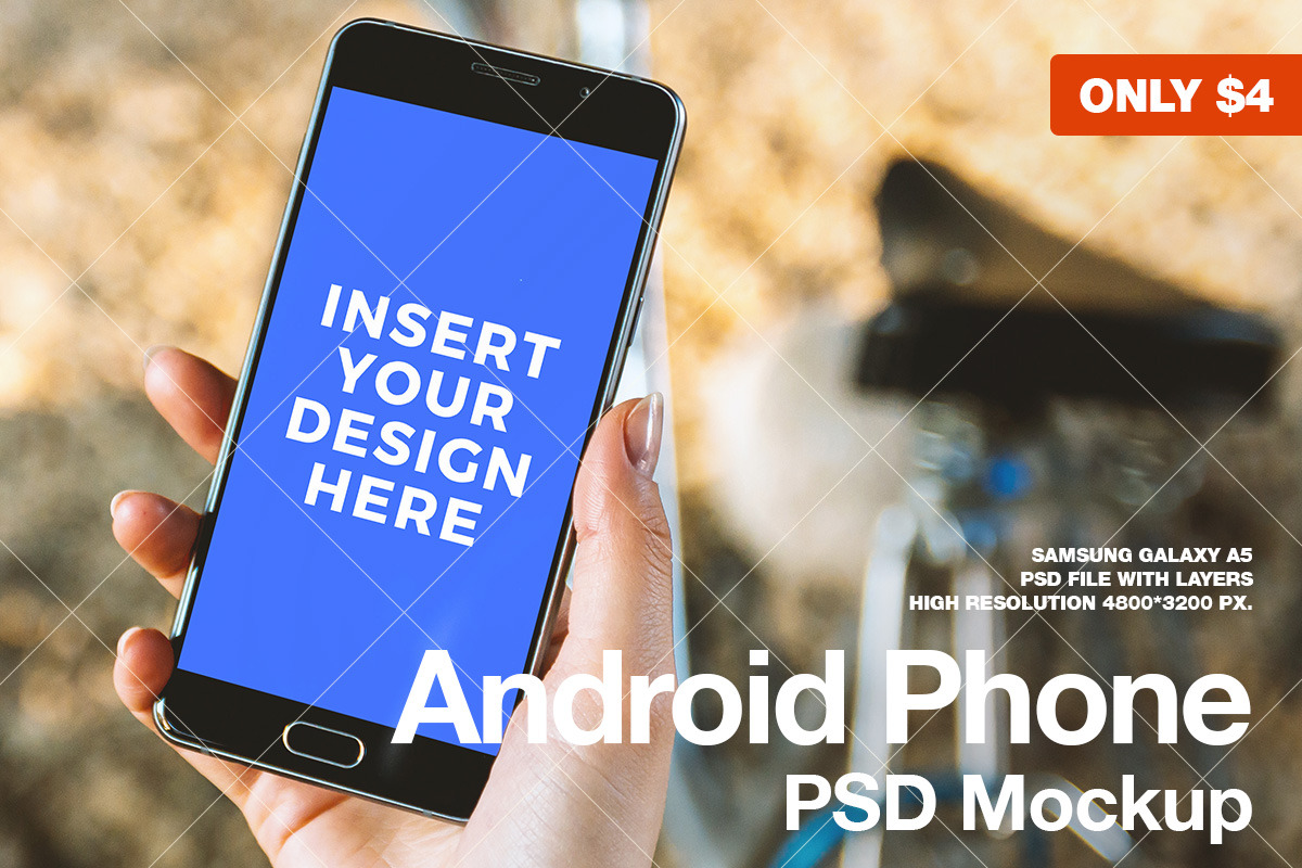 Android Phone PSD Mockup, an Android Mockup by StartMockups.com (Photo 2 of 2)