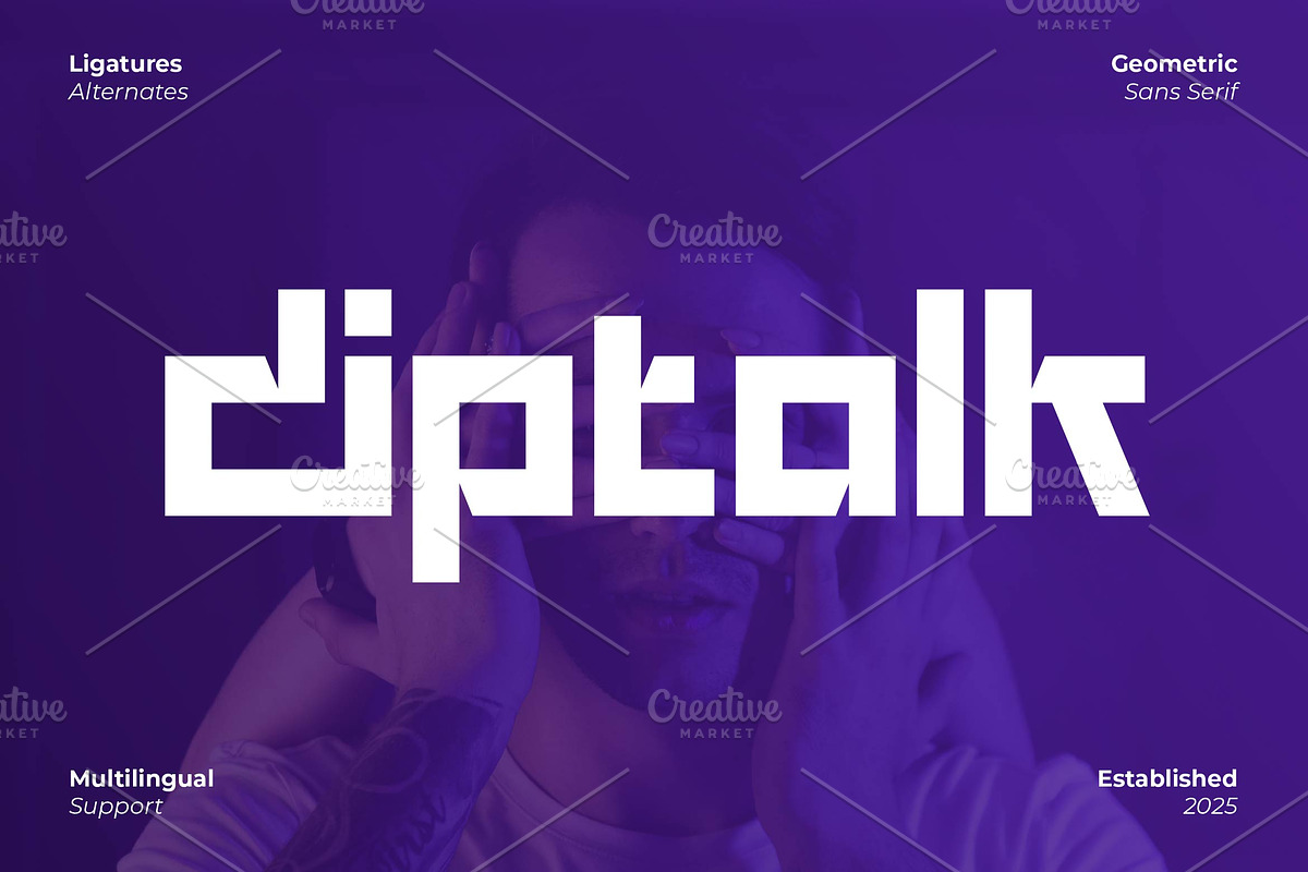 Diptalk Modern Technology Sans Font, a Sans Serif Font by Artiveko (Photo 1 of 8)