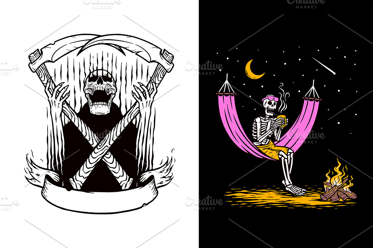 25 in 1 Bundle - Skull Illustrations, a Person Illustration by gunaonedesign (Photo 17 of 21)
