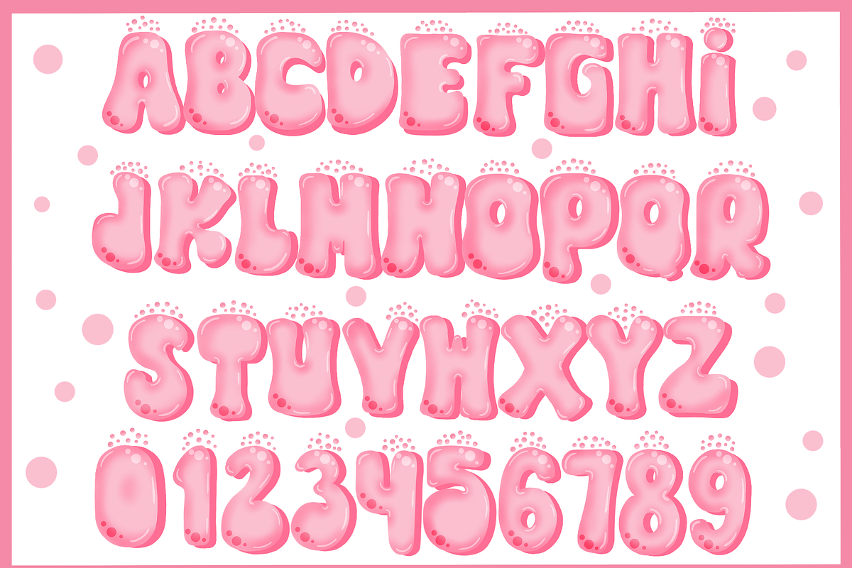 Bubble Gam-PNG fonts, a Symbol Font by It me digital art (Photo 3 of 8)