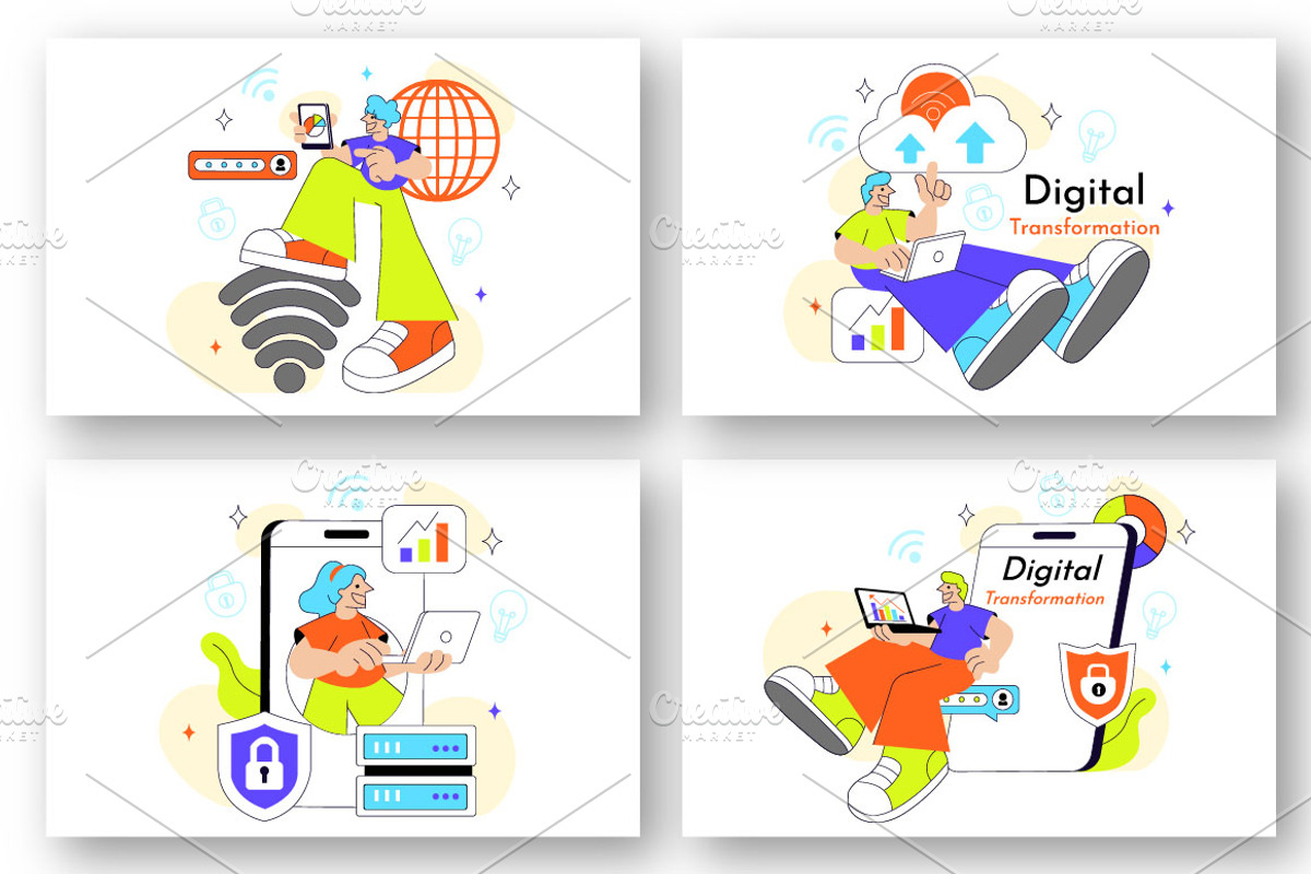 10 Global Digital Transformation, a Technology Illustration by denayunebgt (Photo 3 of 4)