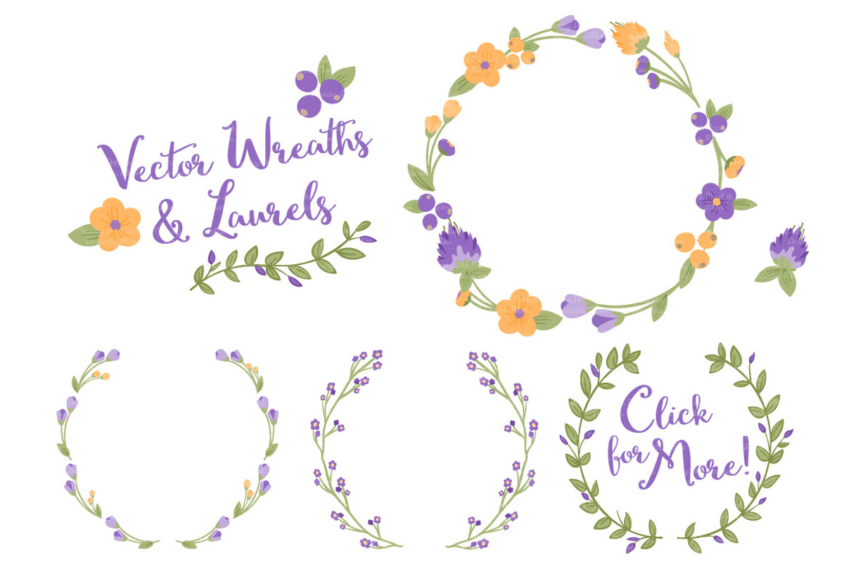 Crocus Vector Flower Wreaths, an Illustration by Amanda Ilkov (Photo 3 of 3)