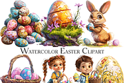 Watercolor Easter Clipart, an Object Graphic by ArtisticTimberStudio (Thumbnail 1 of 2)