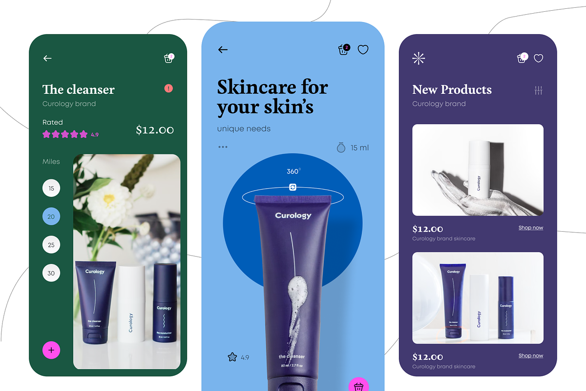 skincare app design UI KIT, an App Template by Lazyinterface UX UI Team