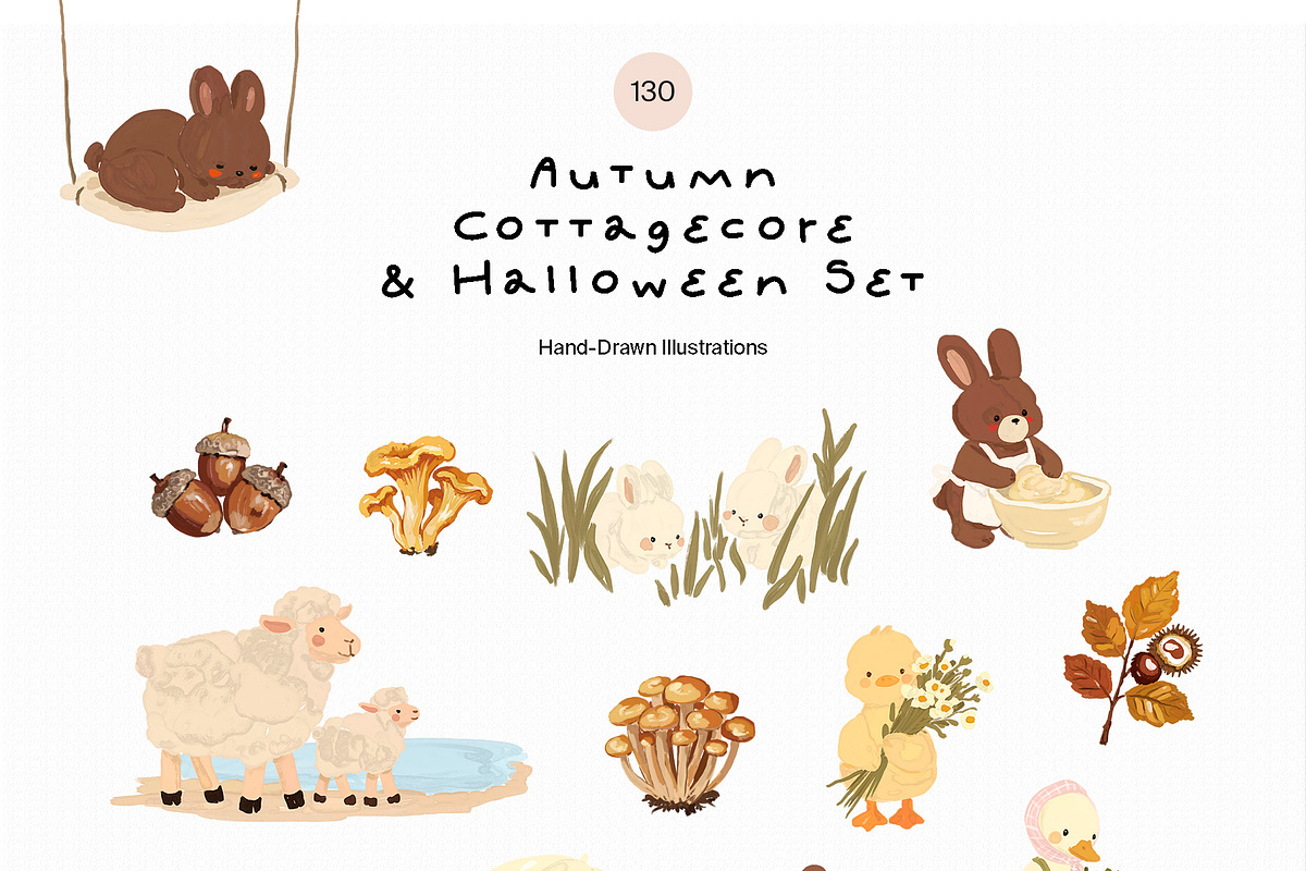 Autumn Cottagecore & Halloween Set, a Seasonal Illustration by divanovskaya_nv (Photo 9 of 18)