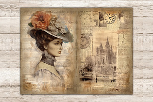 Vintage Woman Junk Journal Page