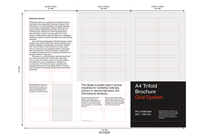 A4 Trifold Brochure Grid System