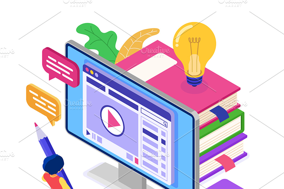 Online distance Education from Home, an Education Illustration by TAlex (Photo 5 of 6)
