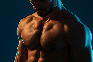shirtless athletic caucasian man, generative AI, a Photo by Nito