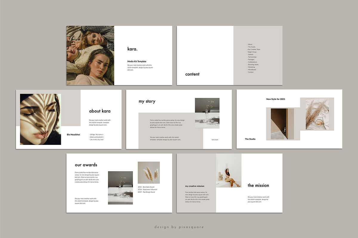 KARA - Media Kit Keynote Template, a Presentation Template by PixaSquare