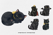 15 Bundle Watercolor Dark Cats Kiten, an Animal Illustration by Morspective (Thumbnail 7 of 8)