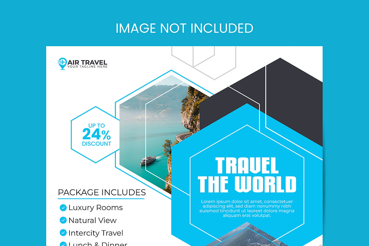 Travel Agency Social Media Post, a Marketing Template by Photoshop Action (Photo 11 of 18)