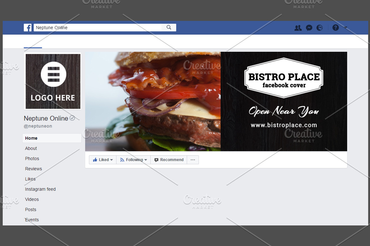 Bistro / Food Facebook Cover theme, a Social Media Template by NeptuneDesign (Photo 9 of 9)