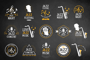 Set Of Vector Jazz Icons