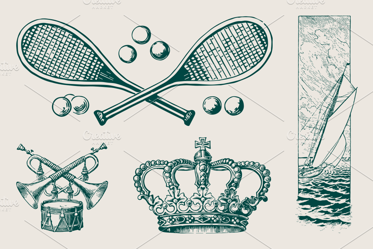 50 Vintage Objects, a Decorative Illustration by MARTINI Type Designer (Photo 2 of 3)