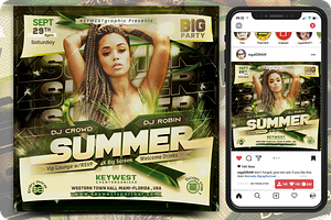 Summer Party Flyer, a Flyer Template by regalDRAW
