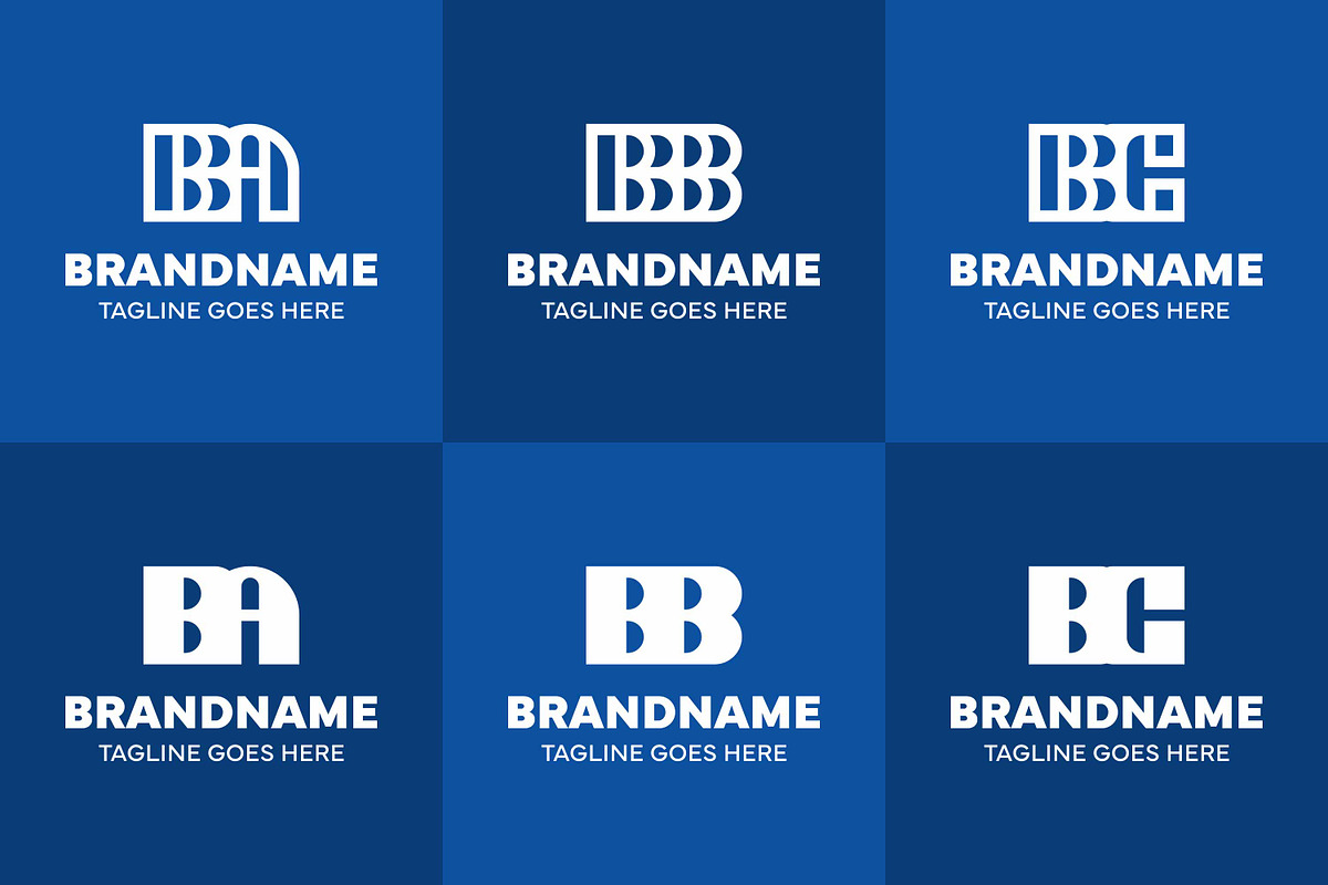 Letters BA BB BC Monogram Logo Set, a Branding & Logo Template by Pray Art Design Studio (Photo 2 of 2)