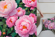 SET Beautiful Peony Flower Wild Natu, a Graphic by IrySha (Thumbnail 8 of 9)