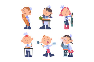 Little Boy and Girl Chef Character, a Person Illustration by TopVectors