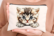 watercolor funny peeking cats clipar, an Illustration by GatewayDesign (Thumbnail 8 of 9)