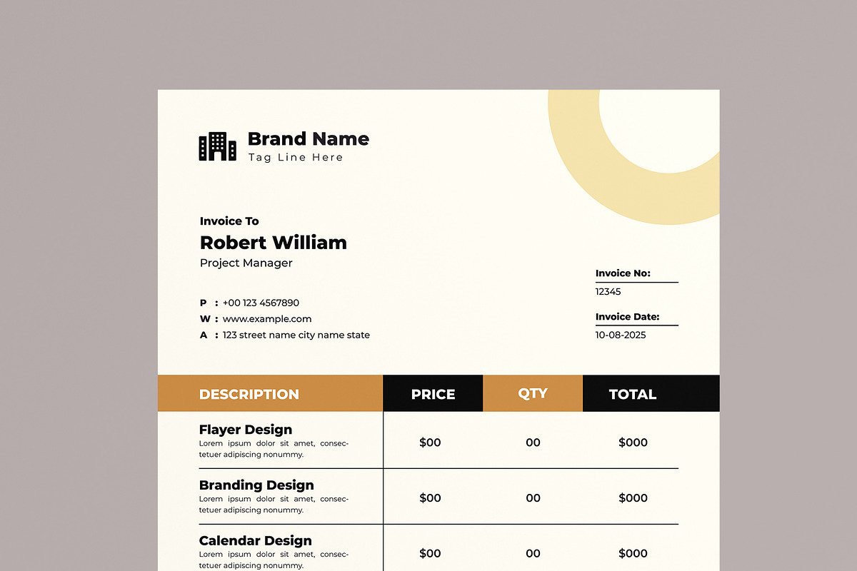 Invoice Template, a Stationery Template by MightyDesign (Photo 2 of 8)