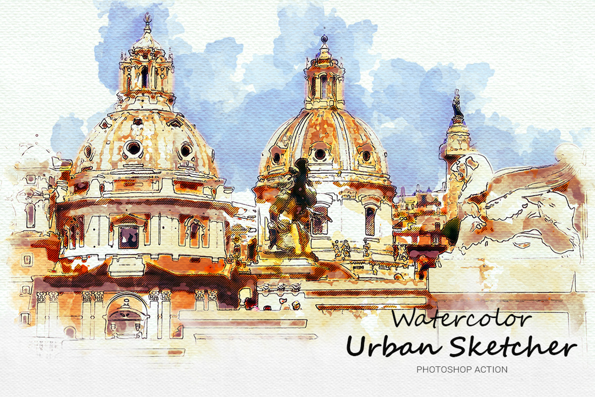 Watercolor Urban Sketcher PS Action, an Action Add-On by SlideSalad (Photo 21 of 21)