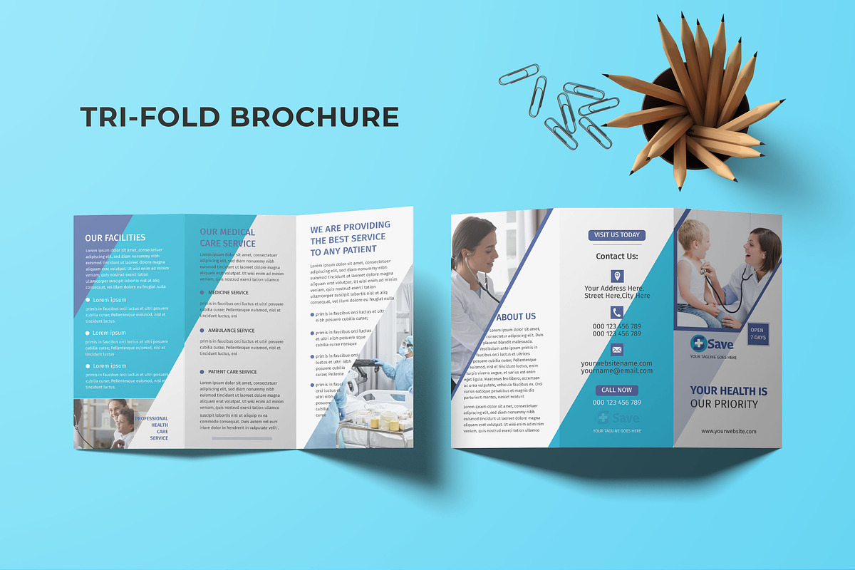 Medical Healthcare Trifold Brochure, a Brochure Template by ferdousi0791