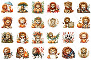 Watercolor Autumn Lion Clipart, an Illustration by DreamPrint404 (Thumbnail 5 of 6)