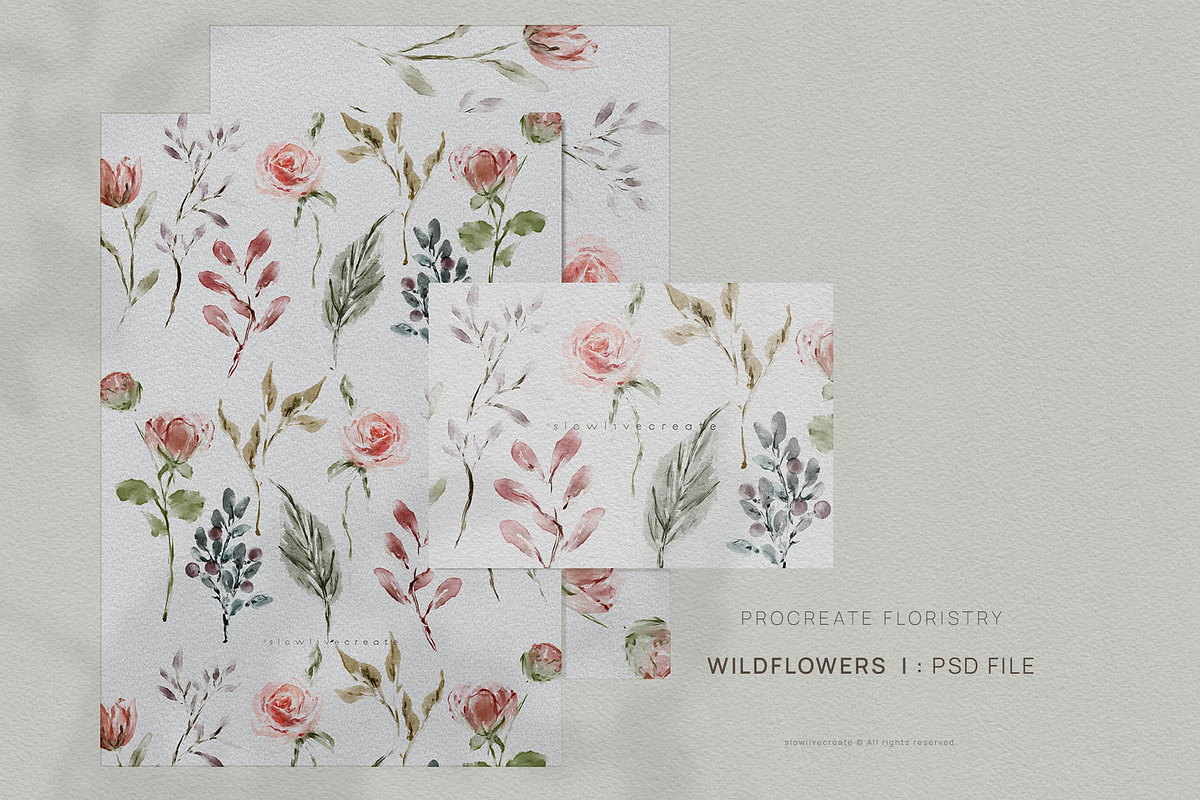 Wildflowers I Printable, a Pattern Graphic by slowlivecreate (Photo 3 of 5)