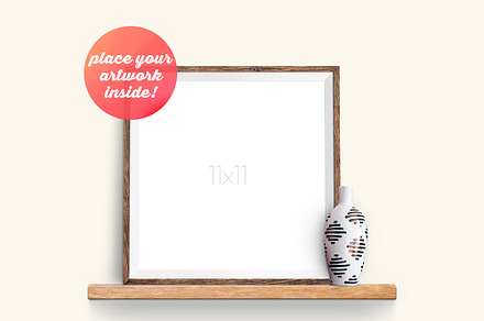 Wooden Frame Mockup on the Shelf