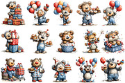 Whimsical Birthday Bear PNG Clipart, an Illustration by OK Design (Thumbnail 2 of 6)