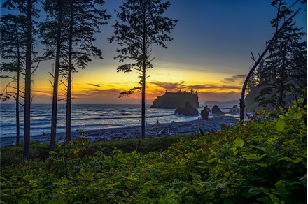 Colorful sunset at Ruby Beach in, a Nature Photo by Nick Fox
