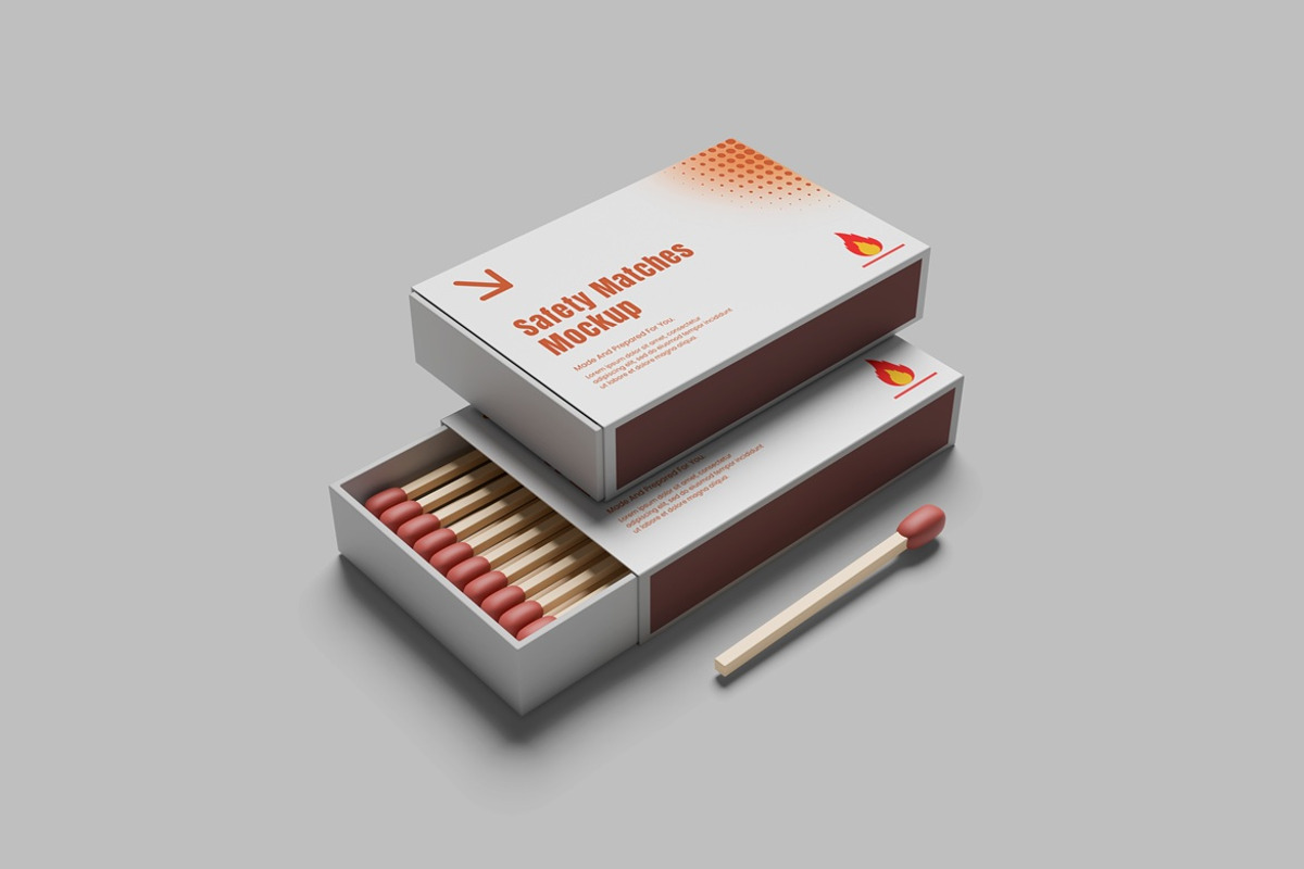 Matches Mockup, a Packaging Mockup by AndikaGraphic (Photo 5 of 6)