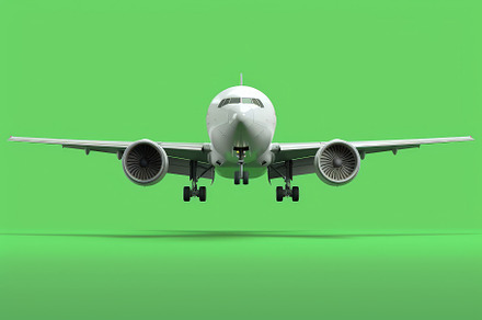 Realistic airplane is flying vector, a Background Photo by Pixeness