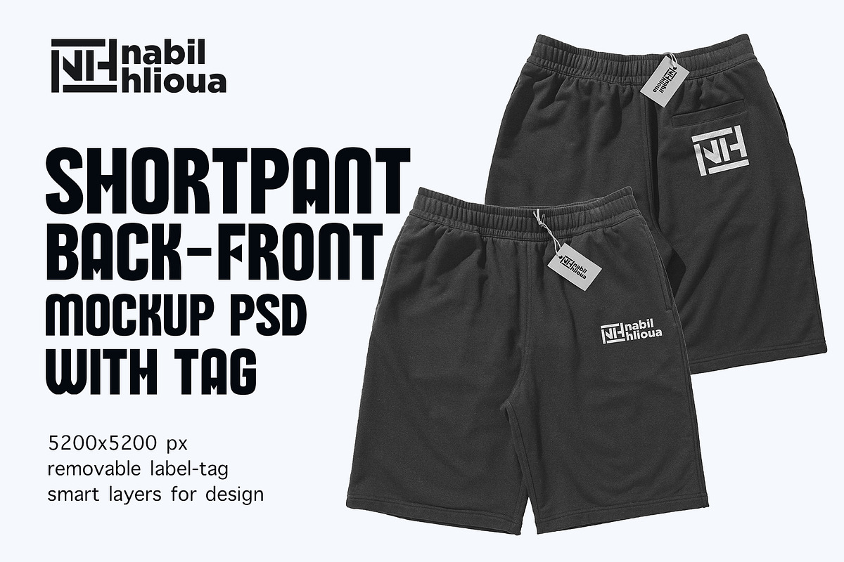 back and front short pant PSD Mockup, a Bottom Mockup by NH graphic (Photo 1 of 4)