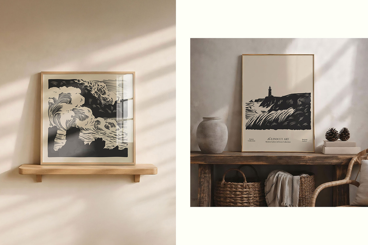 Linocut Gallery | Poster Builder, an Object Graphic by KetteCreate (Photo 3 of 13)